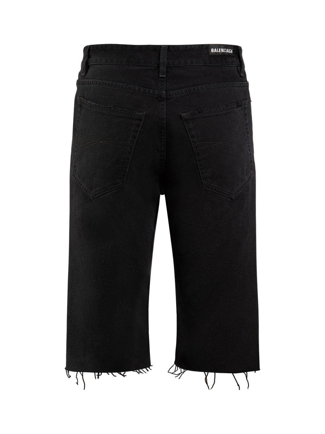 Shop Balenciaga Slim Cotton Shorts In Black