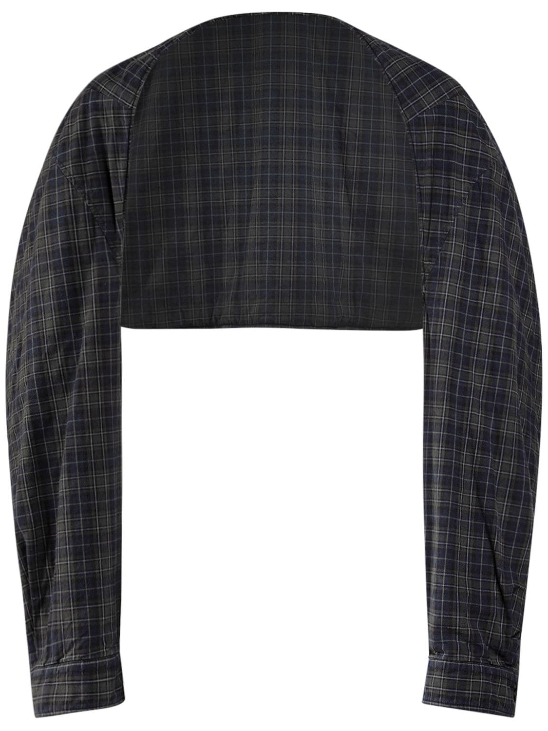 Shop Balenciaga Detachable Sleeves Cotton Shirt In Grey,khaki