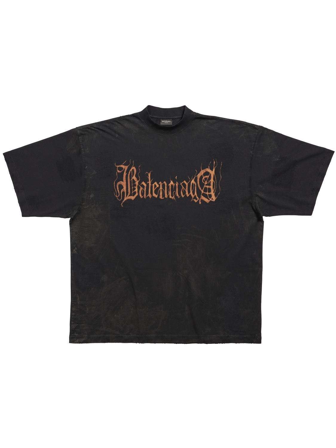 Balenciaga Cotton Jersey T-shirt In 水洗黑色