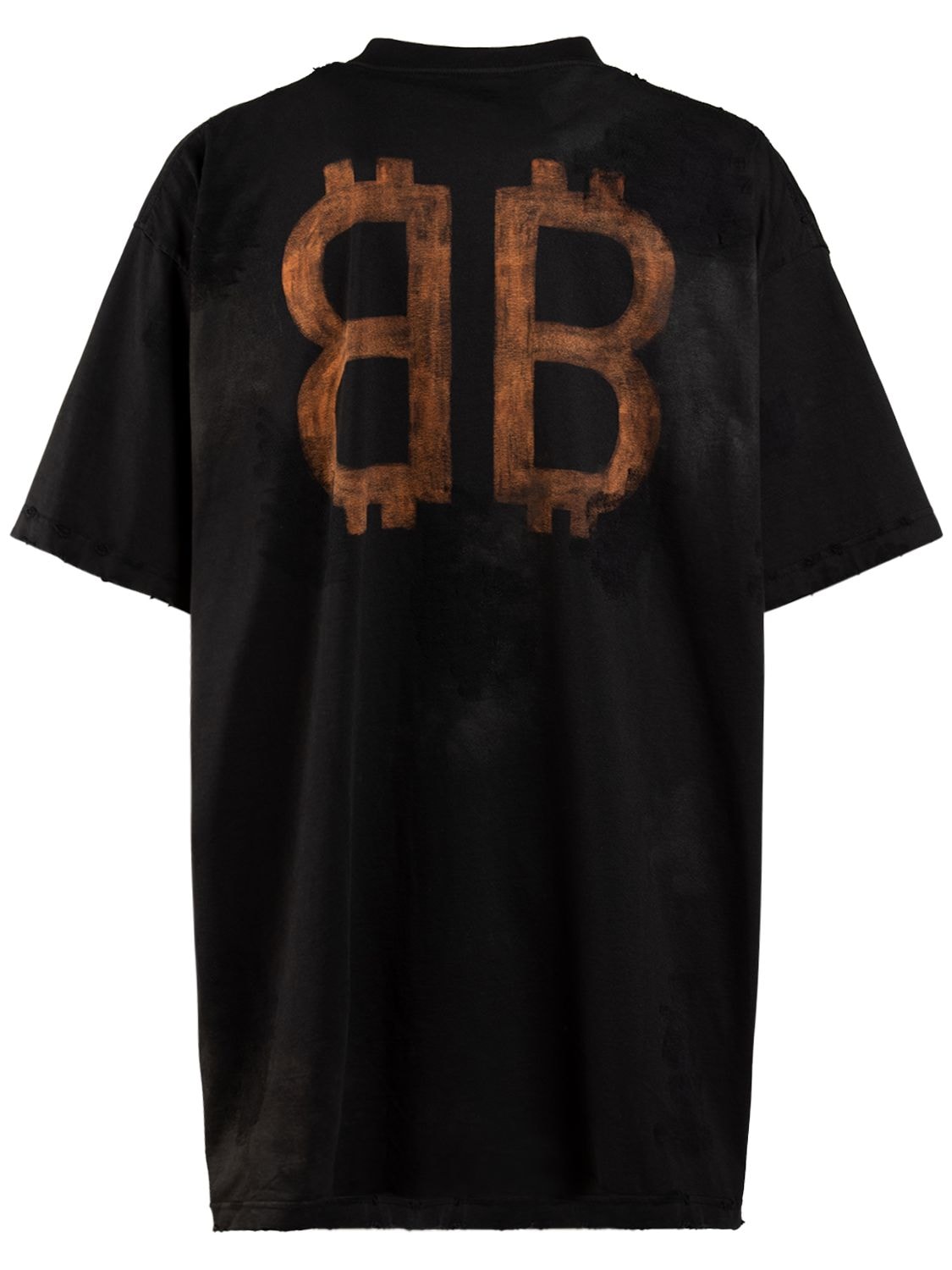 Shop Balenciaga Cotton Jersey T-shirt In Washed Black