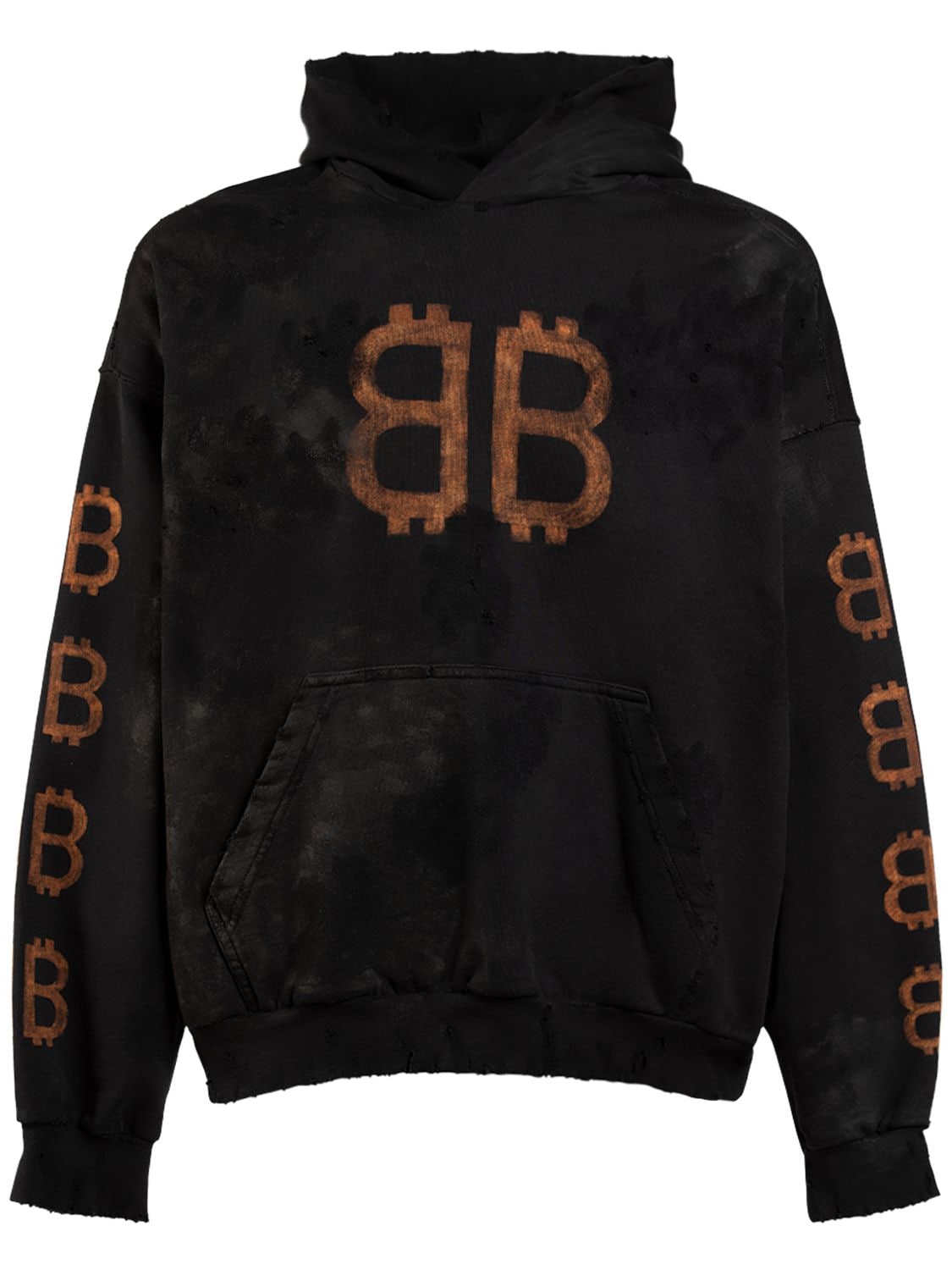 Image of Distressed Cotton Hoodie