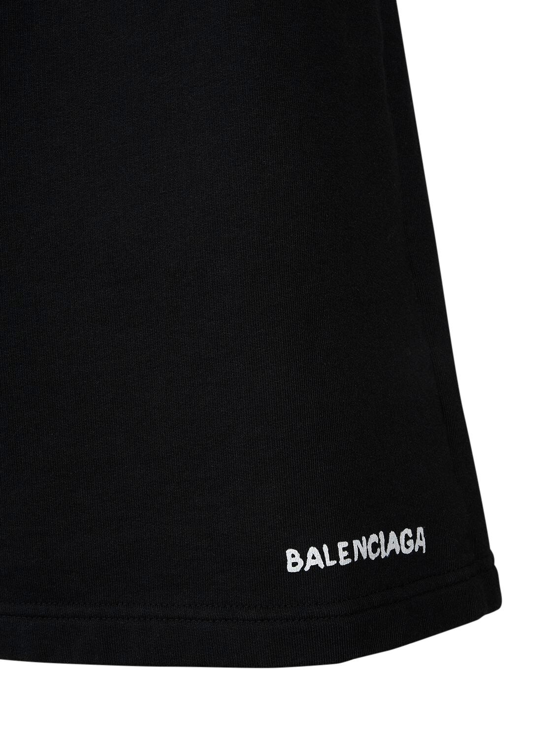 Shop Balenciaga Cotton Shorts In Black,white