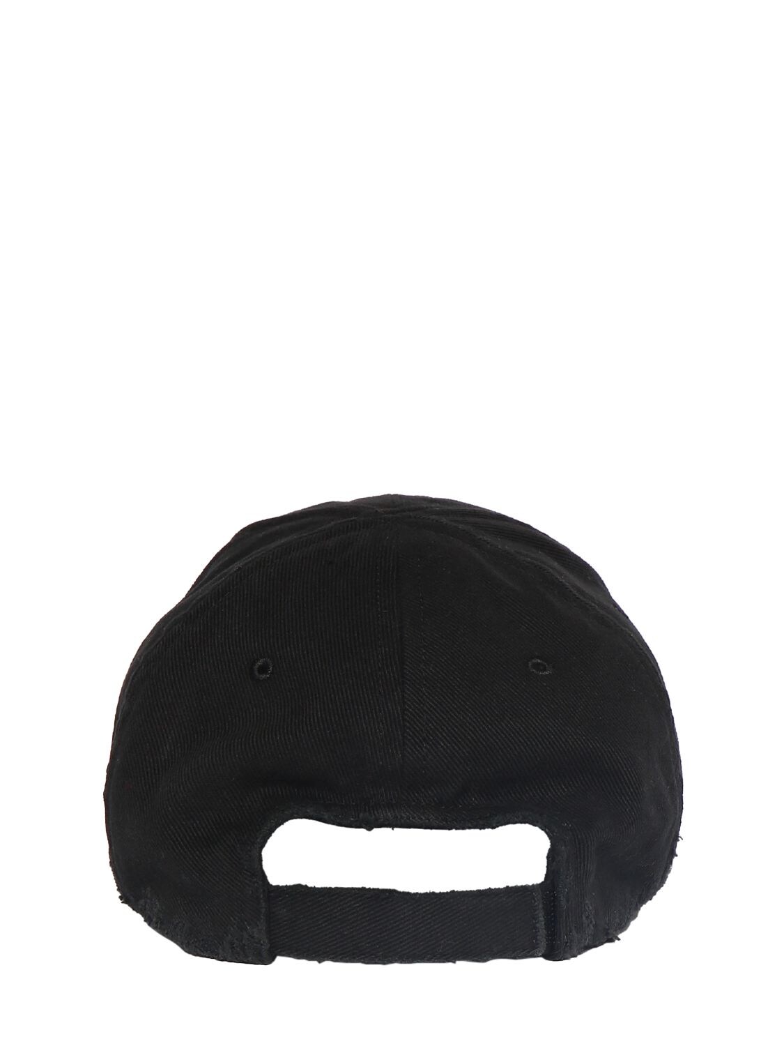 Shop Balenciaga Logo Cotton Cap In Black,white