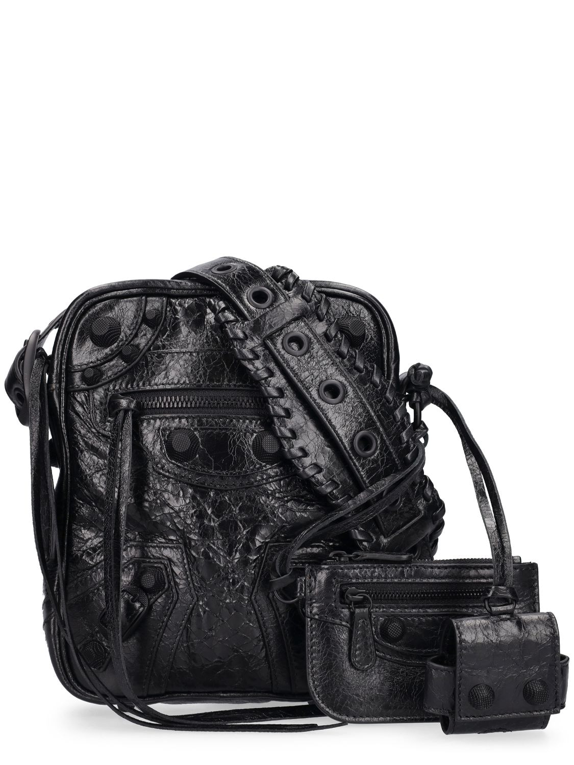 Shop Balenciaga Medium Le Cagole Leather Crossbody Bag In Black
