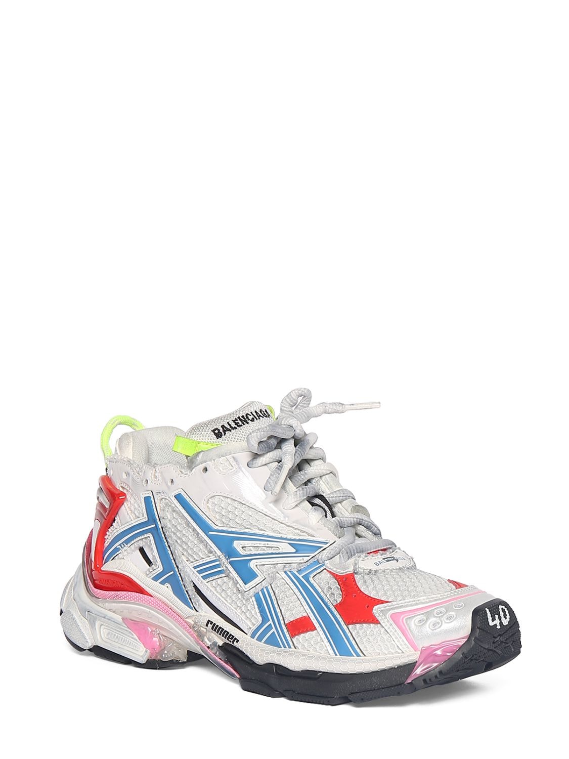 Shop Balenciaga Runner Multicolor Sneakers In White,multi