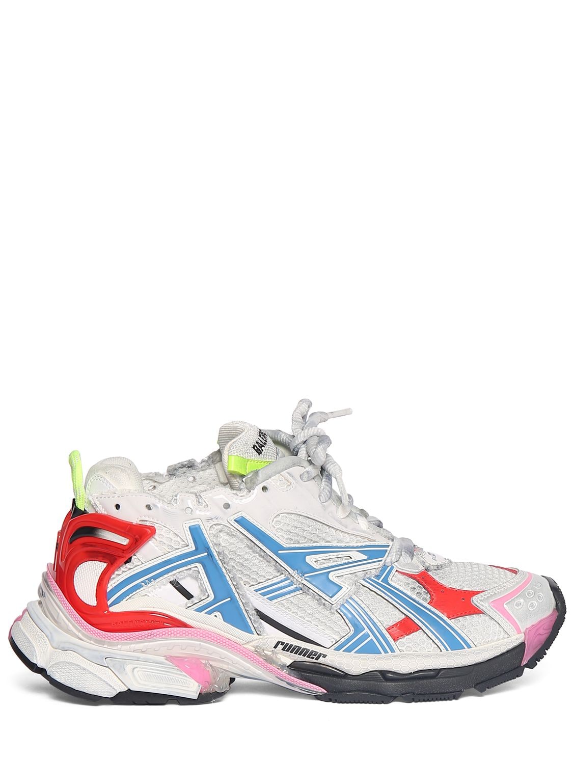 Shop Balenciaga Runner Multicolor Sneakers In White,multi