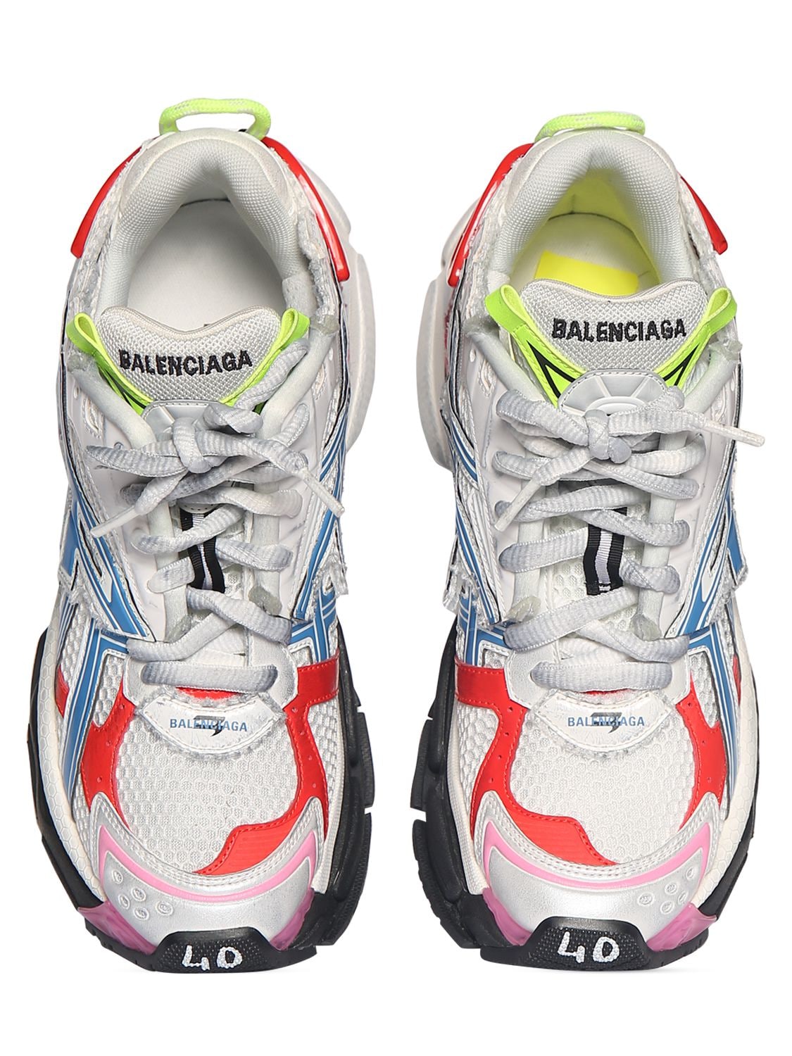 Shop Balenciaga Runner Multicolor Sneakers In White,multi