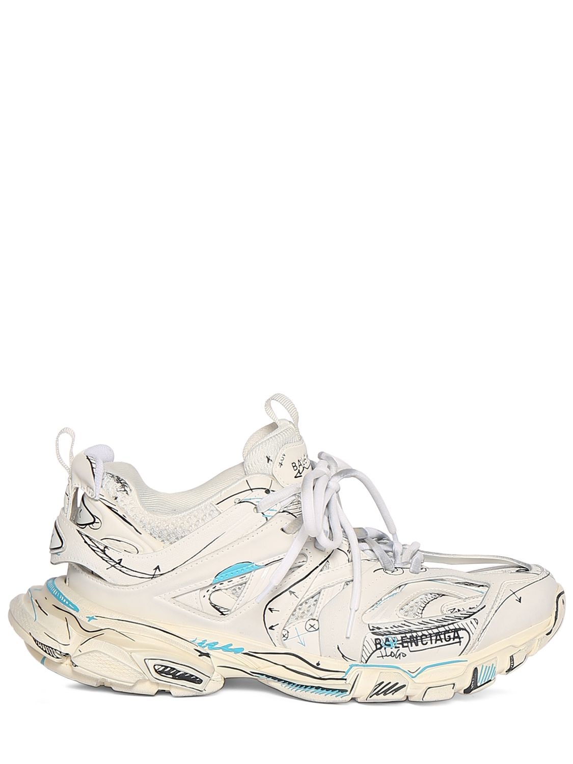 Balenciaga Track Sneakers In White,multi