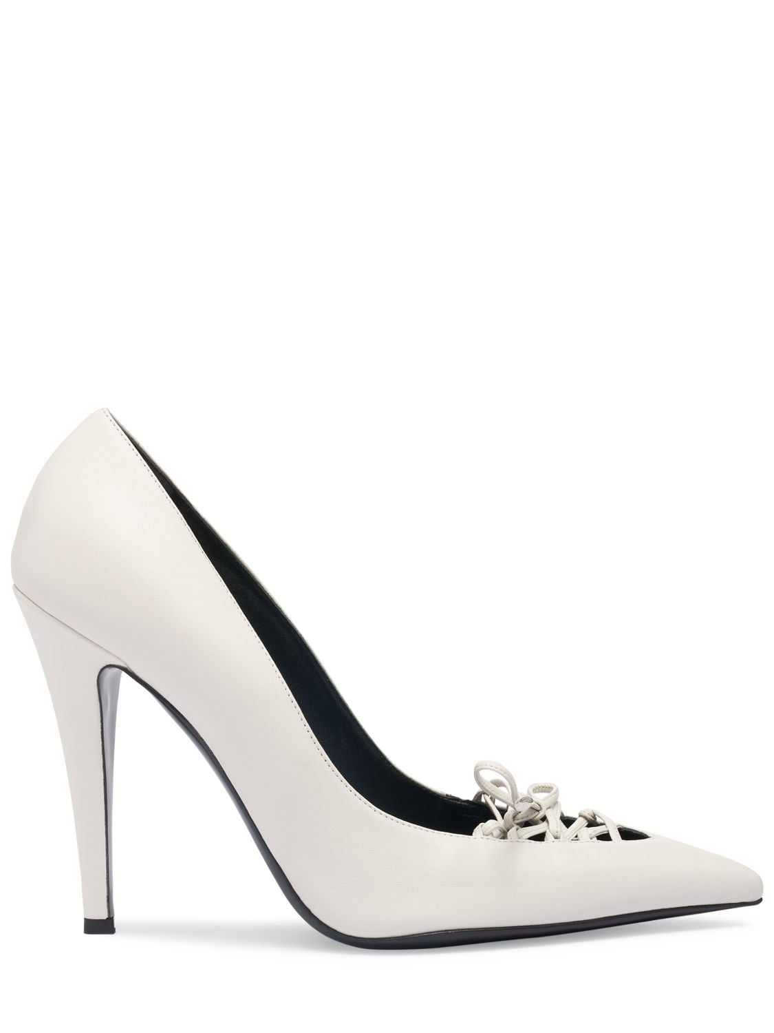 Tom Ford 105mm Corset Leather Pumps In Chalk