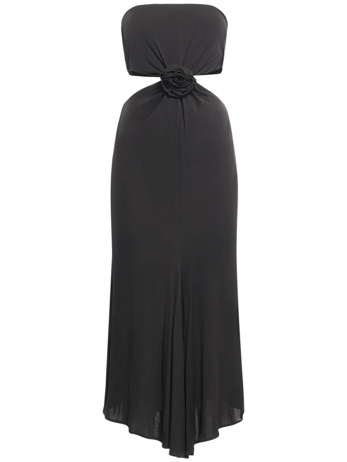 Jersey Strapless Cutout Midi Dress – WOMEN > CLOTHING > DRESSES