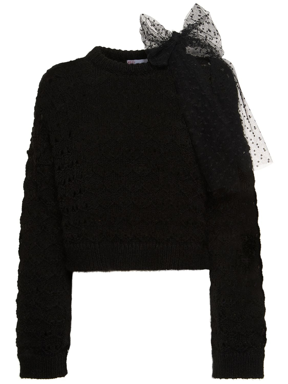 Red Valentino Cashmere Blend Knit Sweater In Black