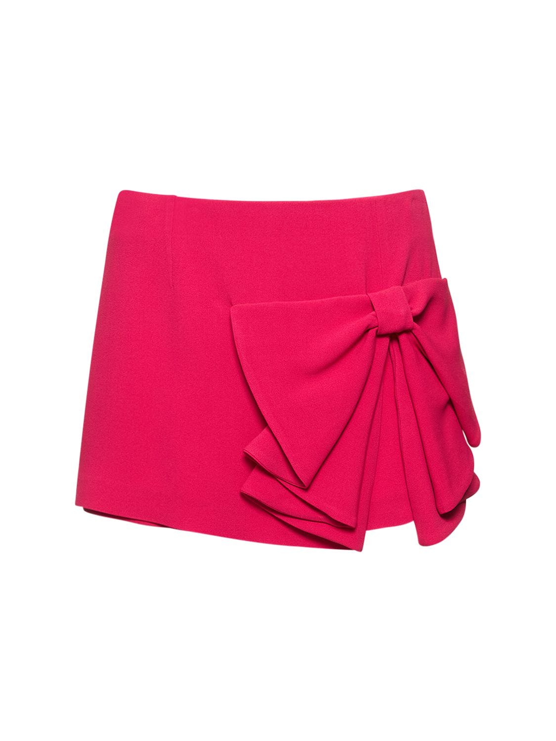 Red Valentino Viscose Blend Shorts W/ Bow In Fuchsia