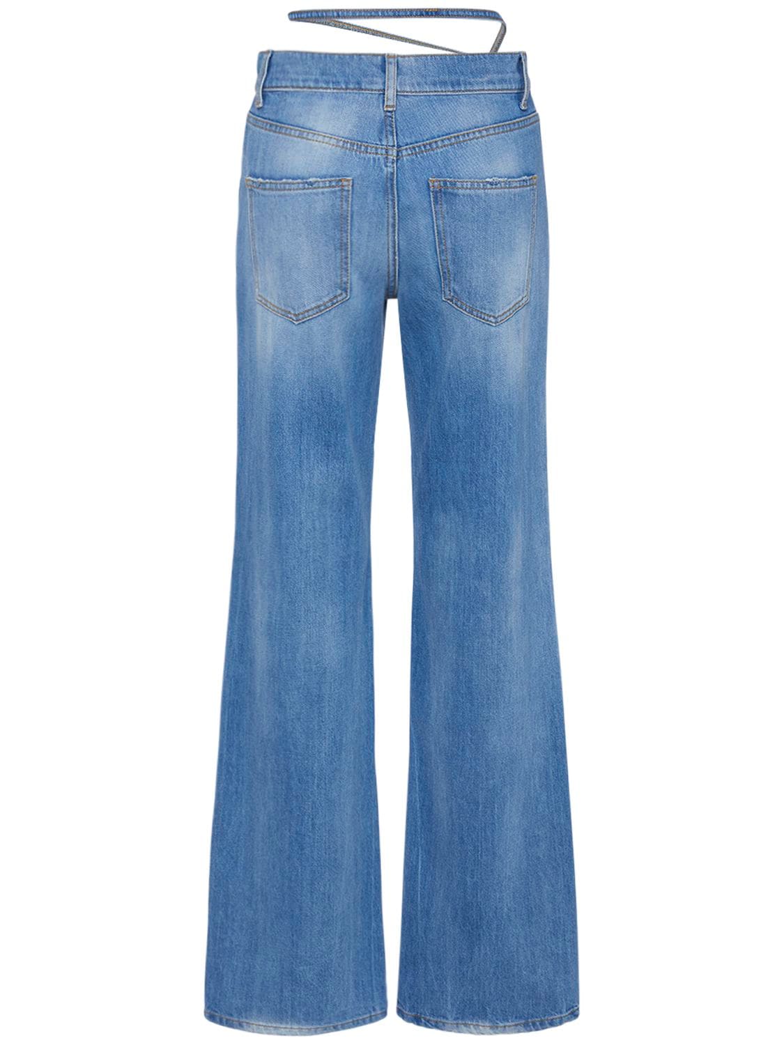 Shop Nensi Dojaka Cotton Denim Boyfriend Jeans In Blue