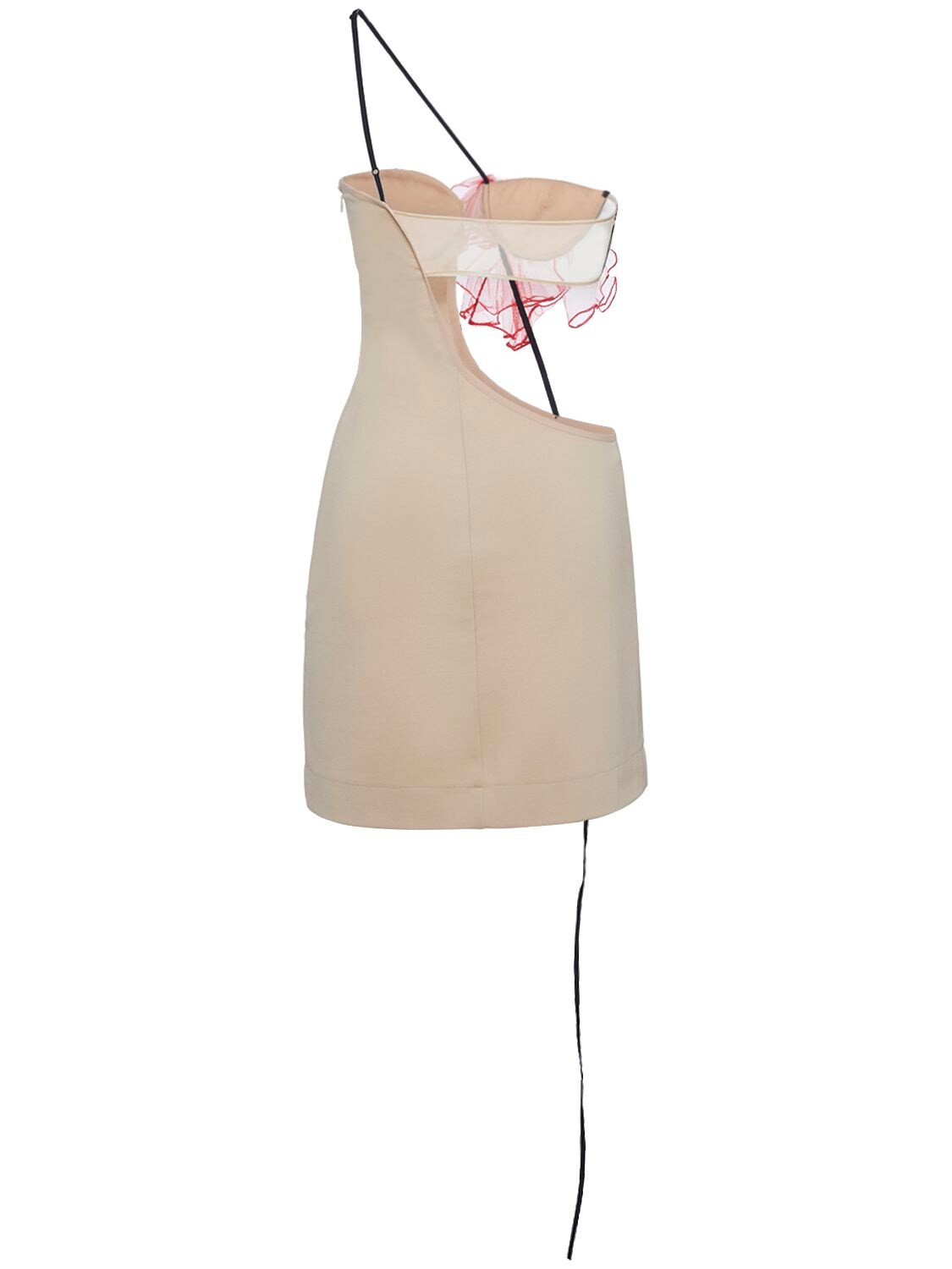 NENSI DOJAKA JERSEY MINI DRESS W/ TULLE INSERT 