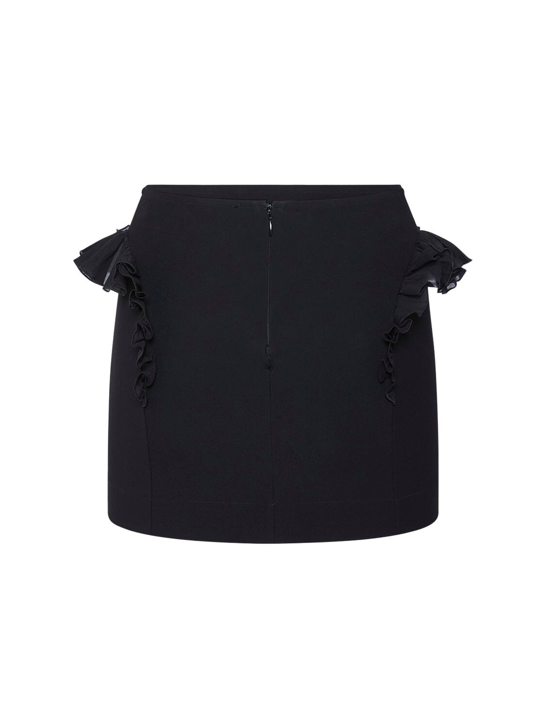 Shop Nensi Dojaka Ruched Viscose Jersey Mini Skirt In Black