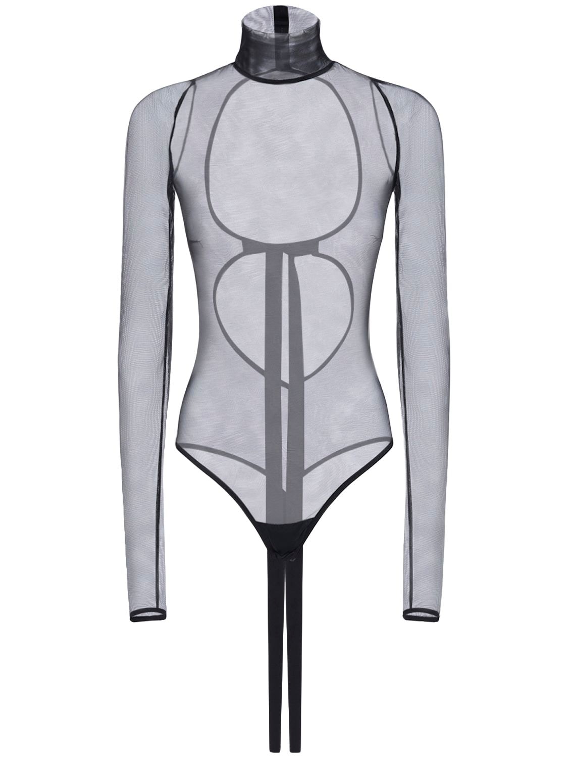 Image of Open Back Tulle Bodysuit