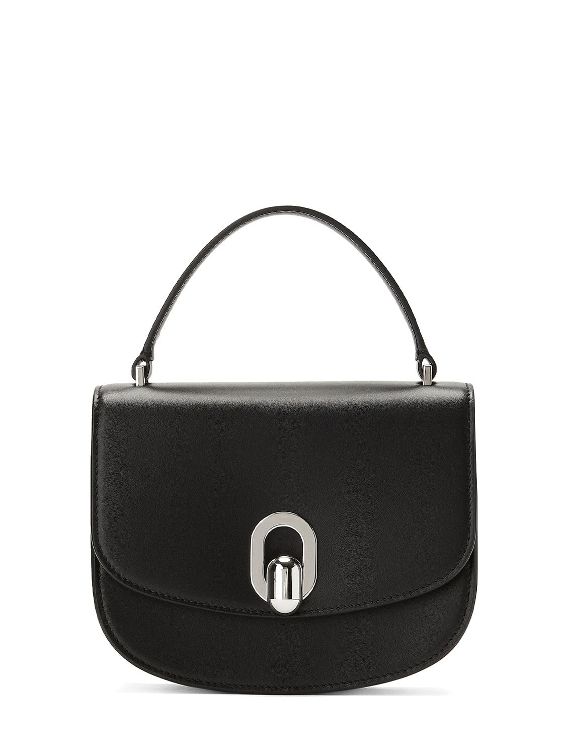 Shop Savette Mini Tondo Leather Top Handle Bag In Black