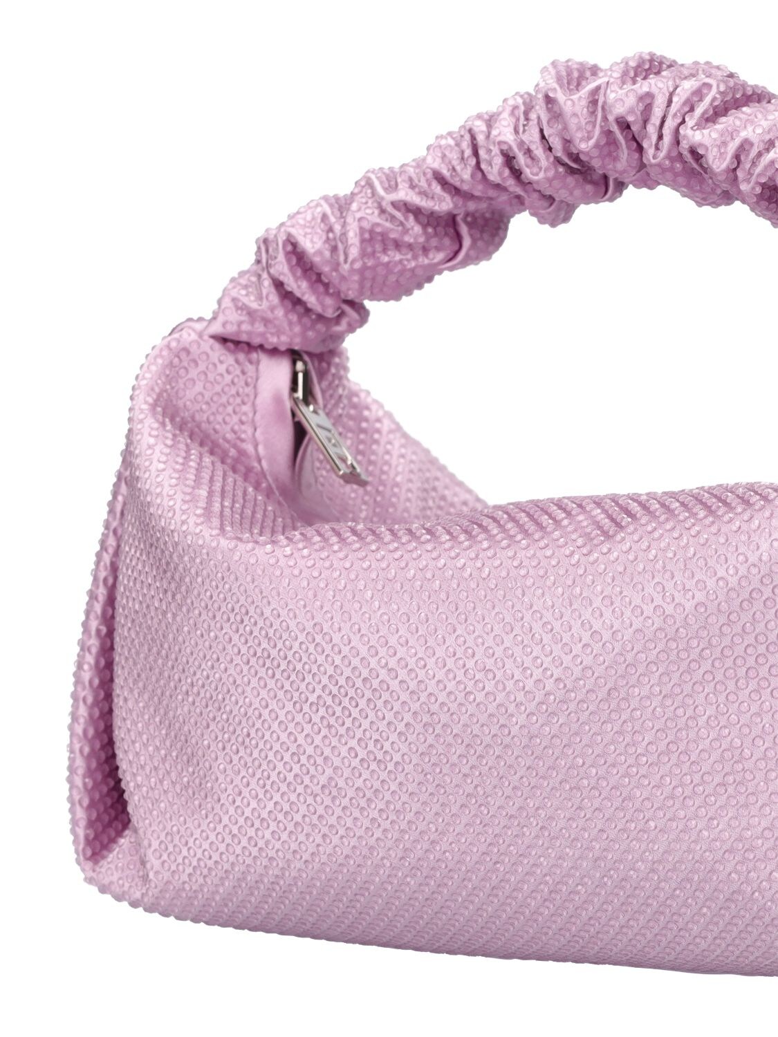 Shop Alexander Wang Mini Scrunchie Crystals Top Handle Bag In Winsome Orchid