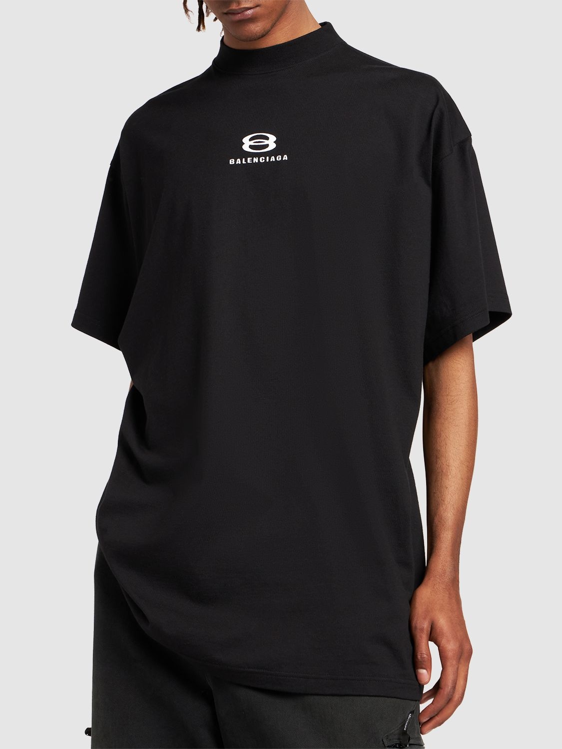 Shop Balenciaga Unity Vintage Cotton Jersey T-shirt In Black