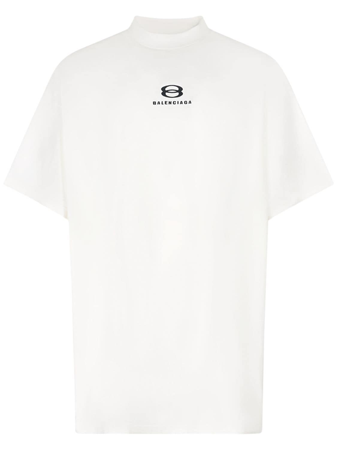 Balenciaga Unity Vintage Cotton Jersey T-shirt In White