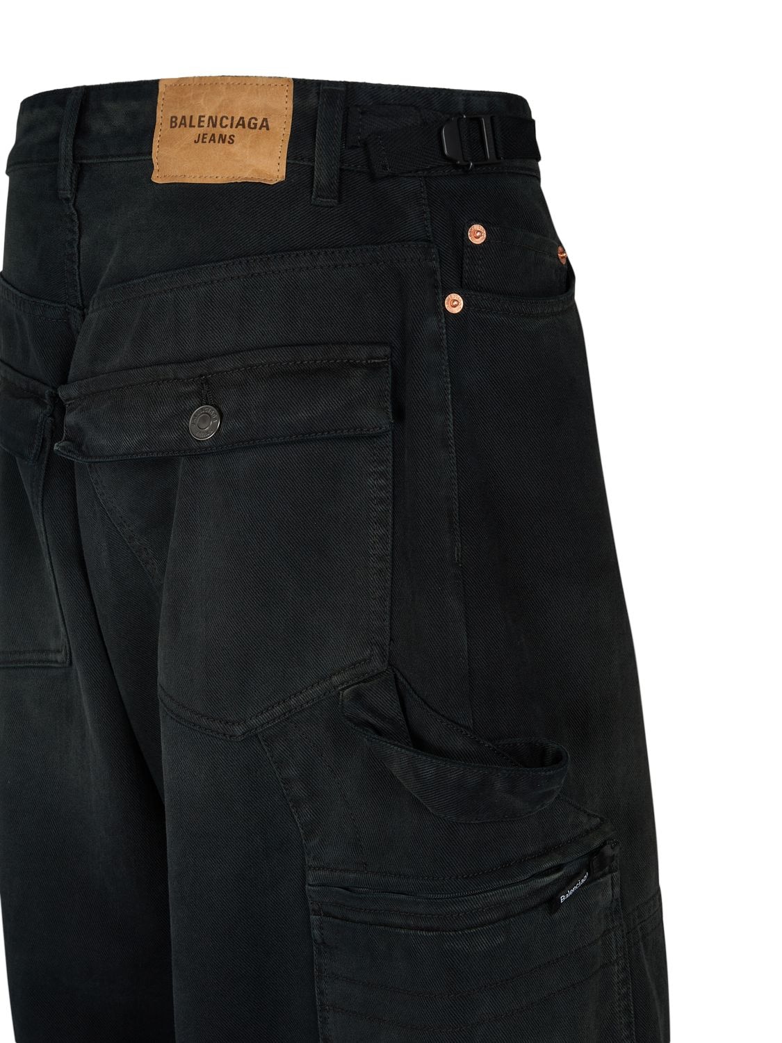 Shop Balenciaga Soft Cotton Denim Jeans In Black