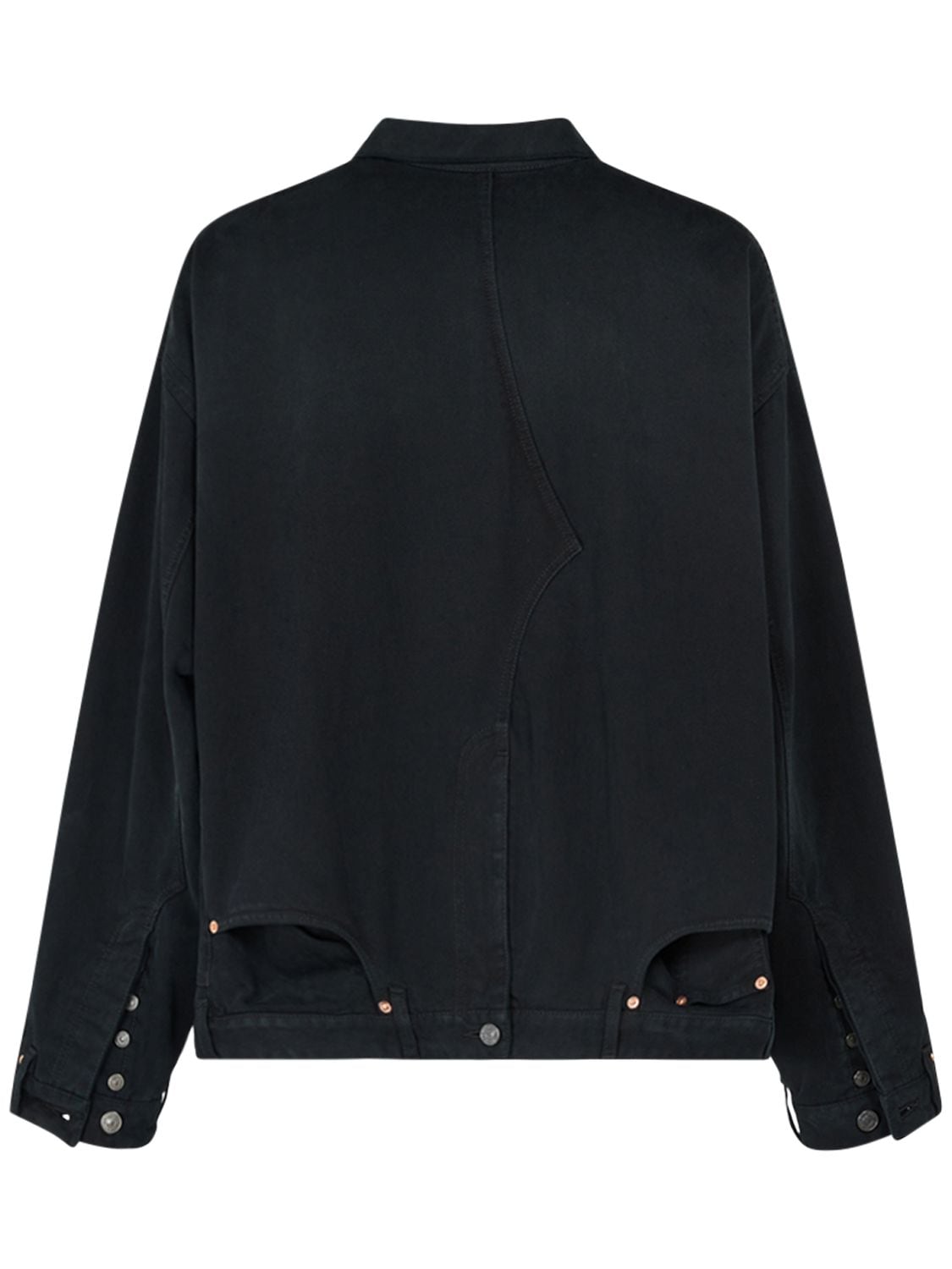 Shop Balenciaga Soft Cotton Denim Jacket In Black