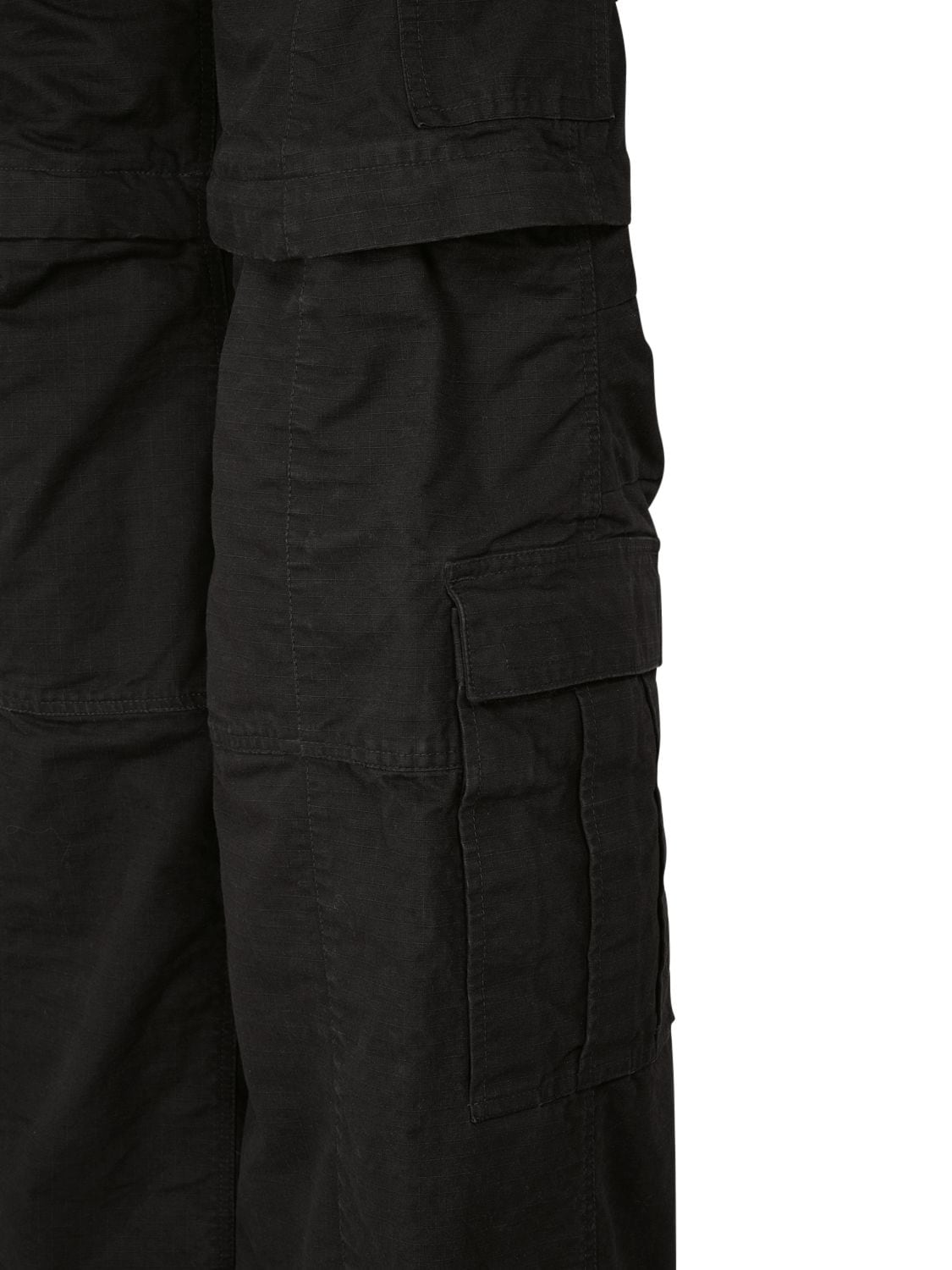 Shop Balenciaga Ripstop Cotton Denim Jeans In Black