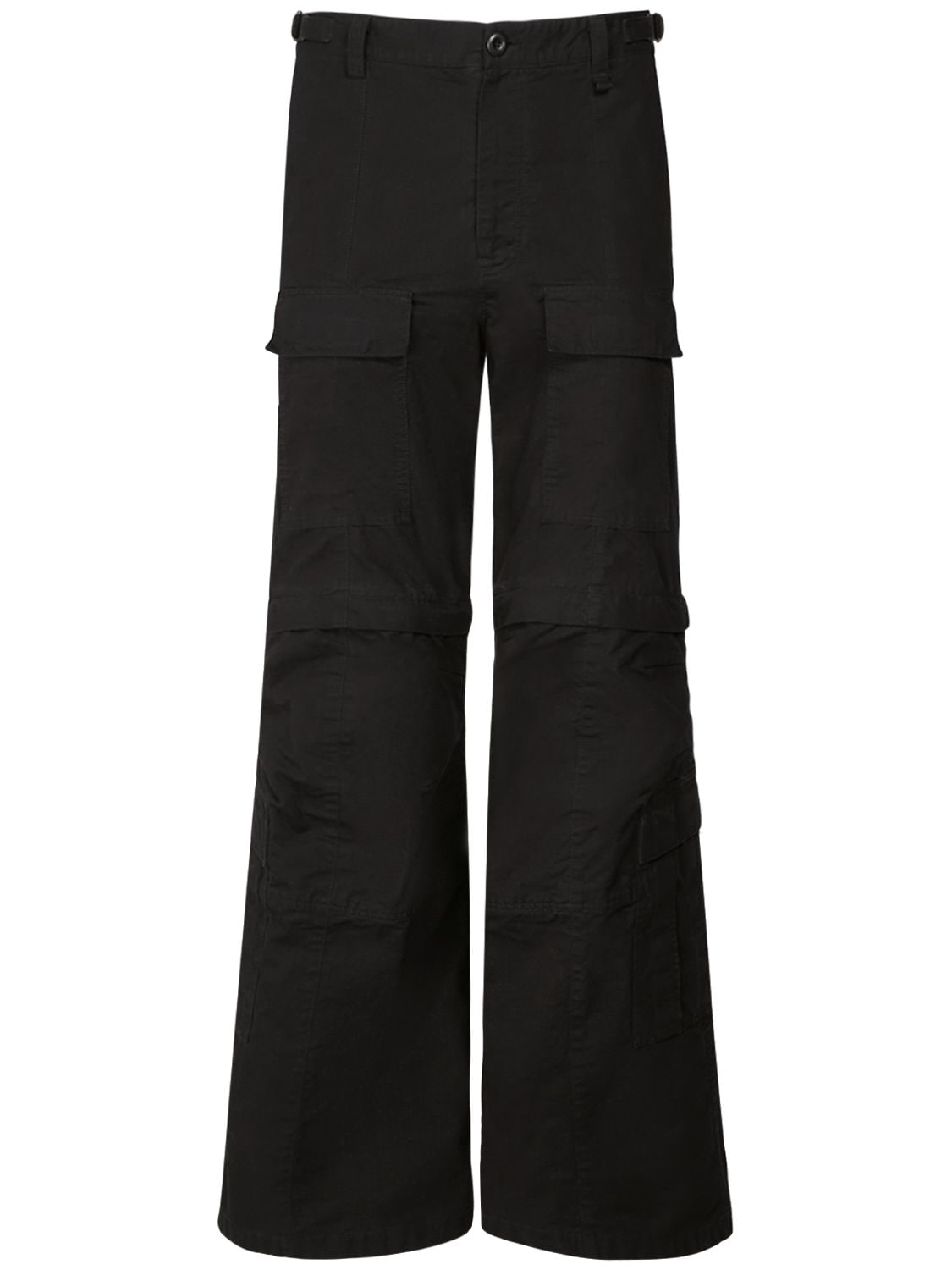 Balenciaga Ripstop Cotton Denim Jeans In Black
