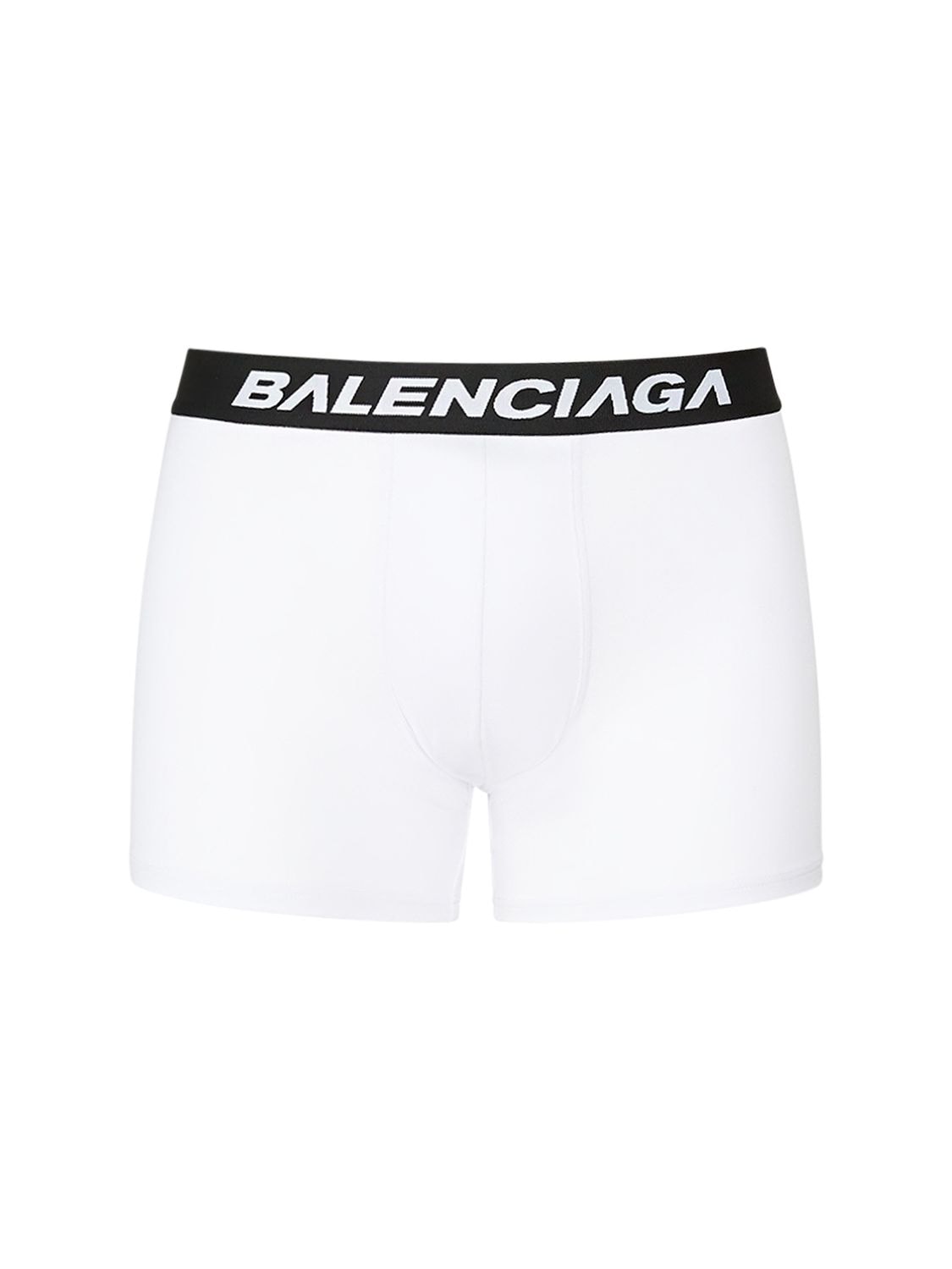 Balenciaga Racer Soft Cotton Boxer Briefs In White