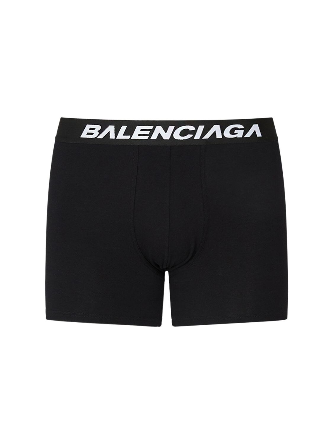 Balenciaga Elastic Boxer Briefs With Logo In Black