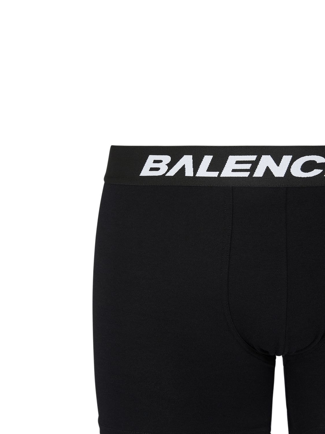 Shop Balenciaga Racer Soft Cotton Boxer Briefs In Black