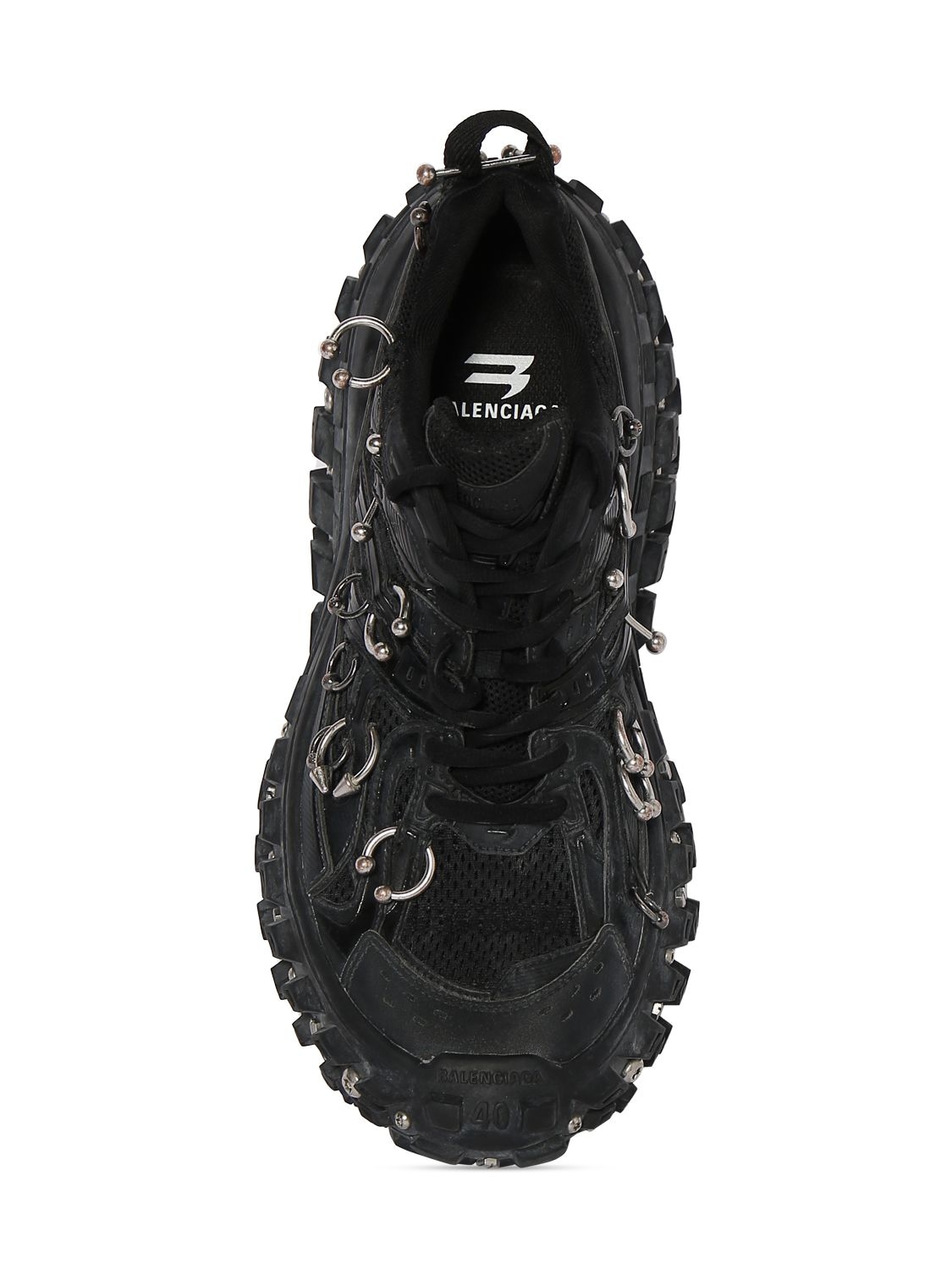 Shop Balenciaga Bouncer Piercing Sneakers In Black