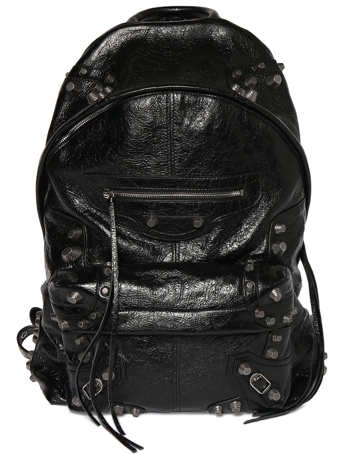 Balenciaga Cagole Leather Backpack In Black