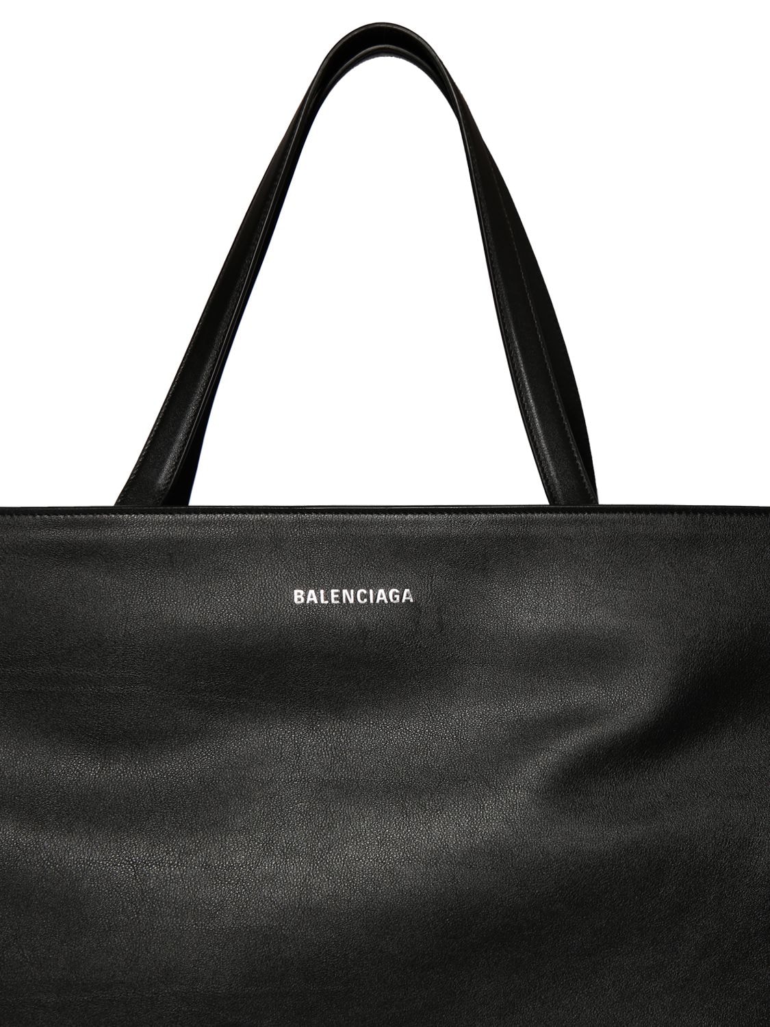 Shop Balenciaga Xl Carryall Leather Tote Bag In Black