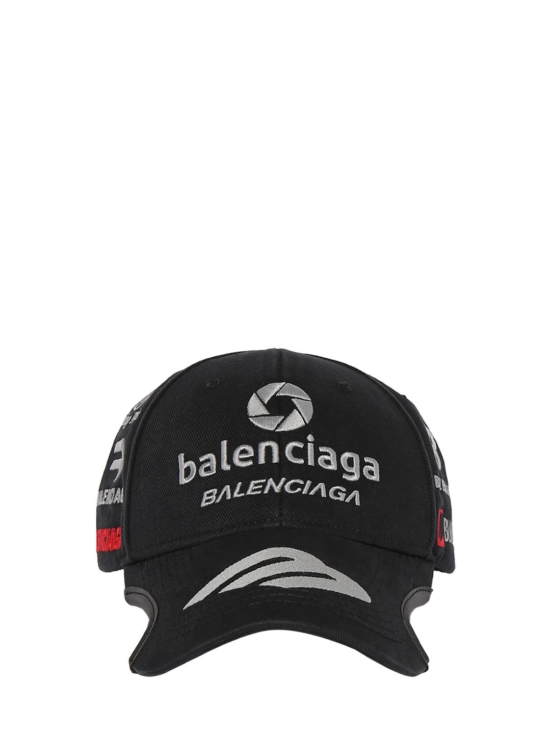 Balenciaga Racer Cotton Drill Cap In Black