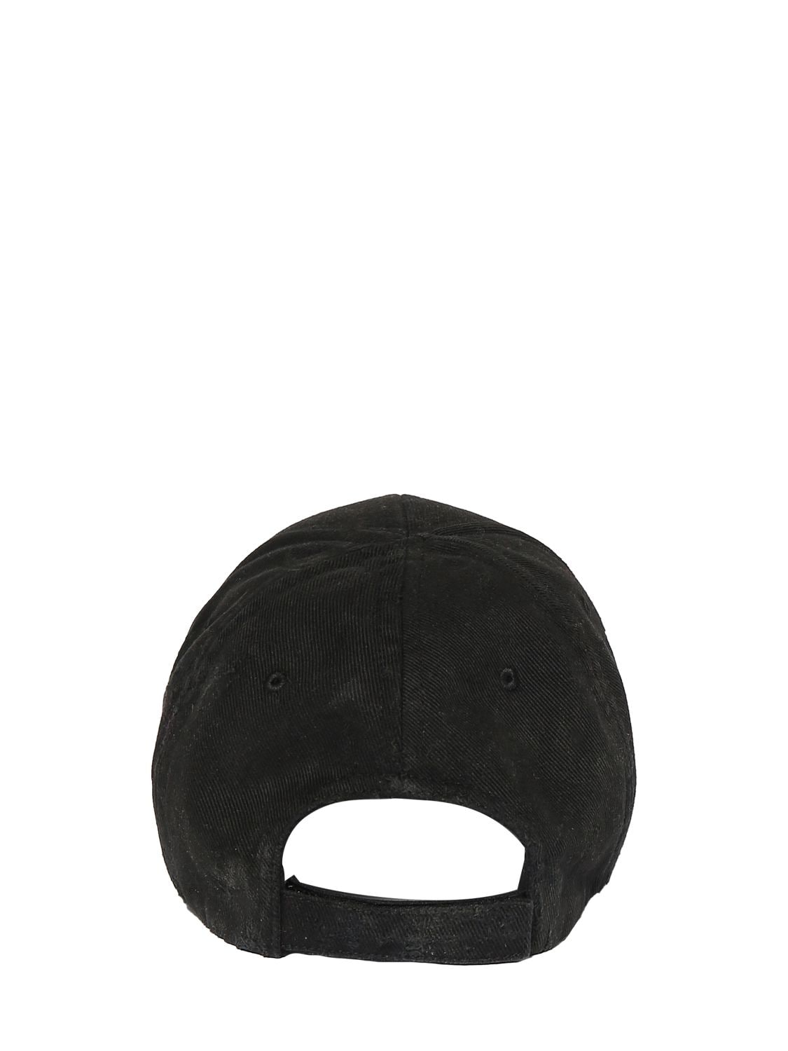 Shop Balenciaga Unity Cotton Drill Cap In Black