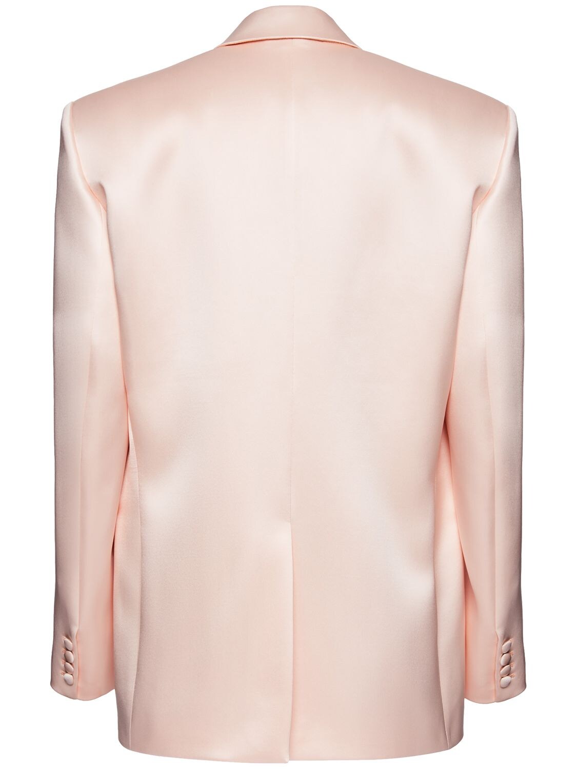 Shop Magda Butrym Oversize Double Breast Satin Blazer In Light Pink
