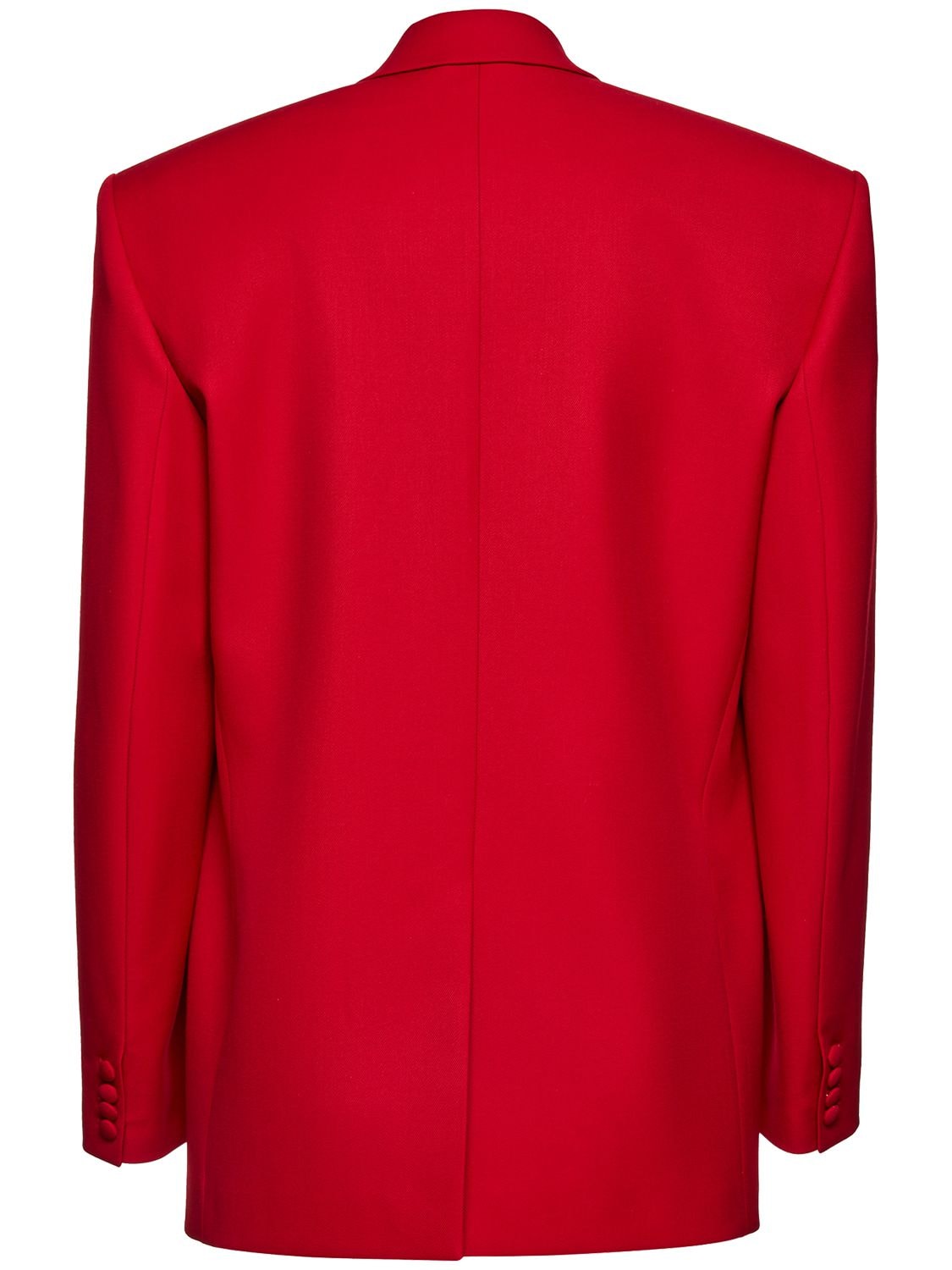 Shop Magda Butrym Oversize Double Breast Wool Blazer In Red