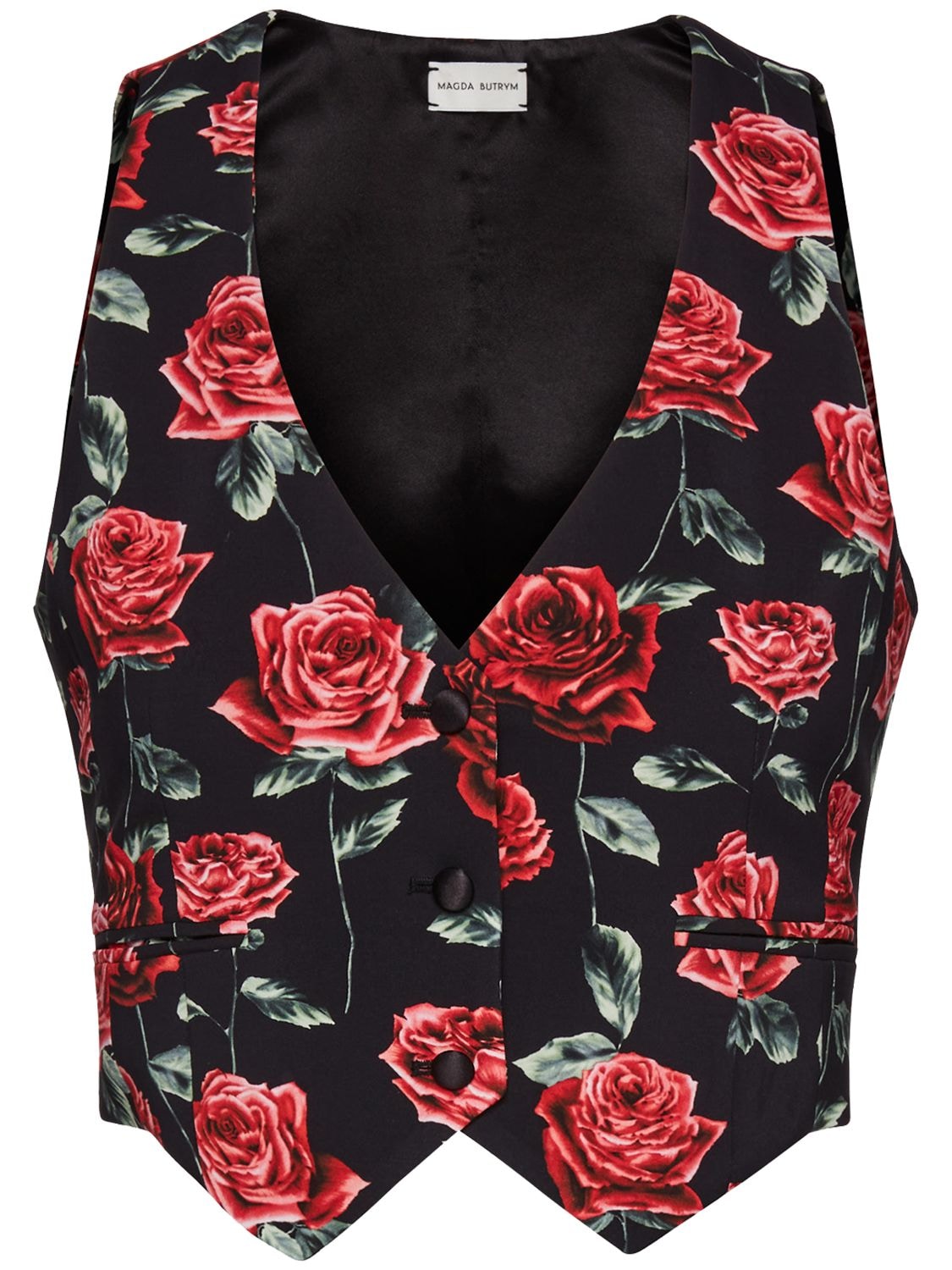 Image of Rose Print Jersey Vest