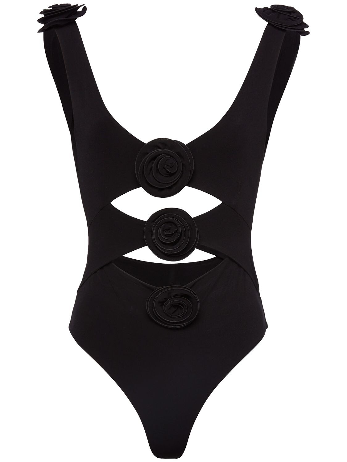 Shop Magda Butrym Cutout Jersey Bodysuit In Black
