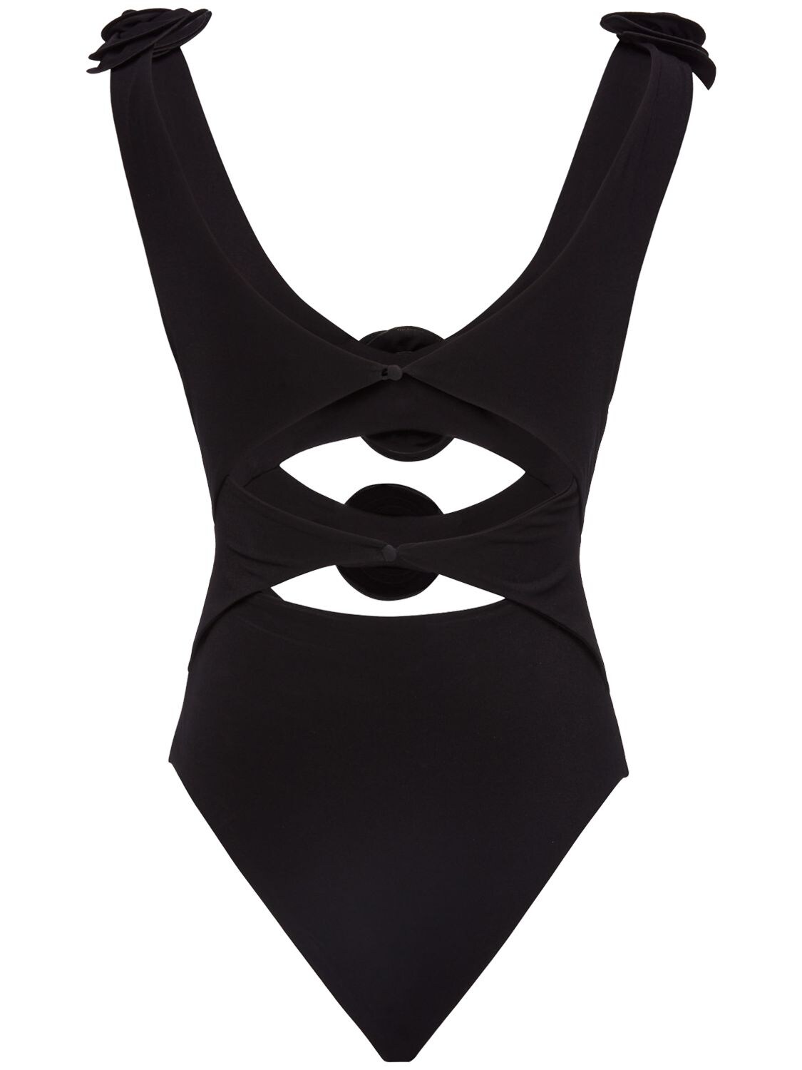 Shop Magda Butrym Cutout Jersey Bodysuit In Black