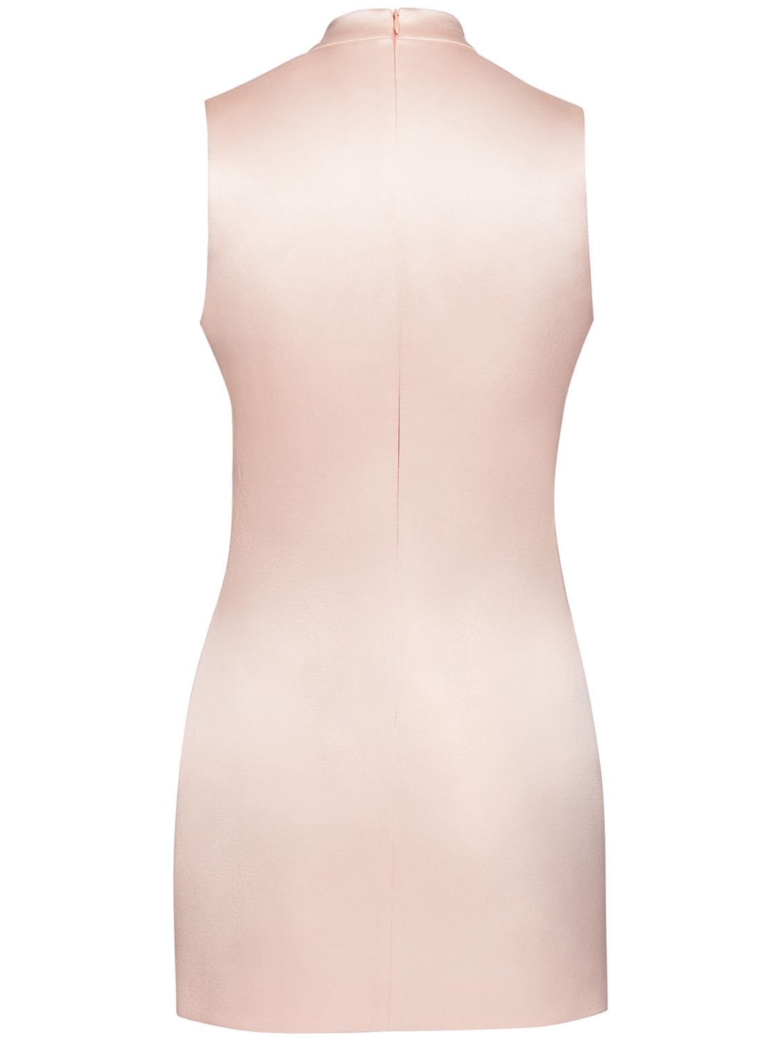 Shop Magda Butrym Silk Satin Mini Dress W/rose In Pink