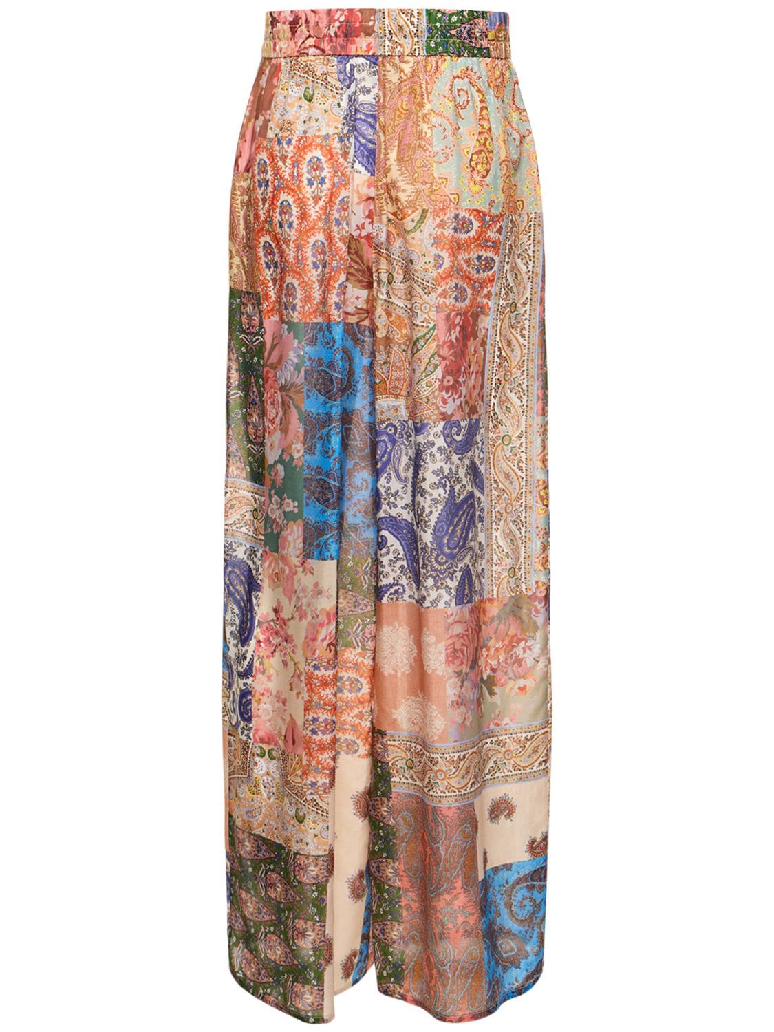 Shop Zimmermann Devi Printed Relaxed Fit Silk Pants In Multicolor