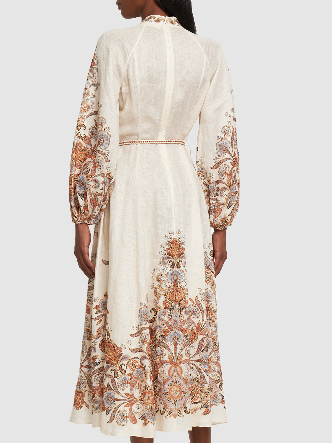 ZIMMERMANN Devi Billow Buttoned Linen Long Dress | Smart Closet