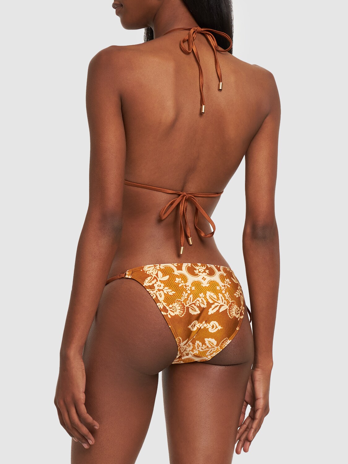 Shop Zimmermann Raie Printed Triangle Bikini Set In Multicolor