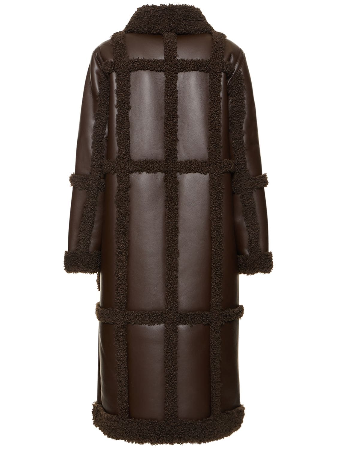 Shop Stand Studio Patrice Long Faux Shearling Coat In Brown