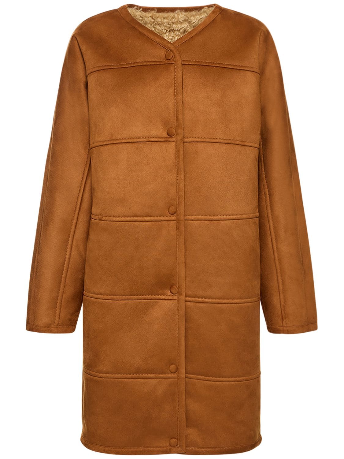 Shop Stand Studio Paola Faux Shearling Coat In Beige