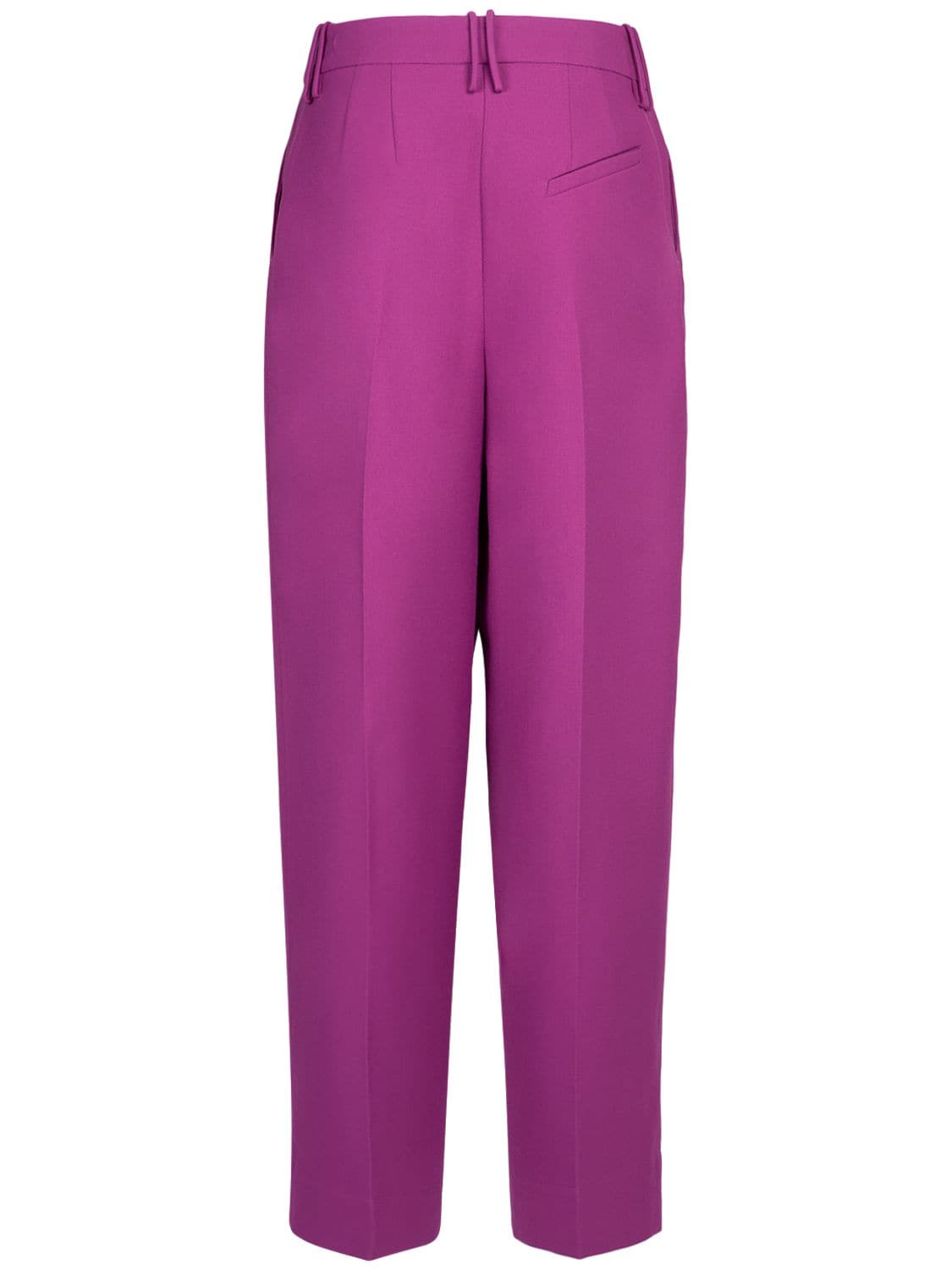 Shop Ganni Summer Relaxed Fit Pleated Pants In Purple Wine