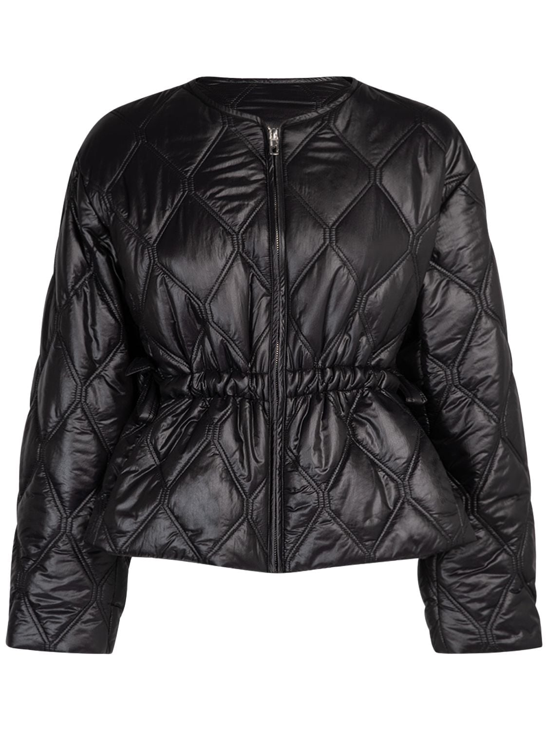 Shiny Quilted Zipped Jacket