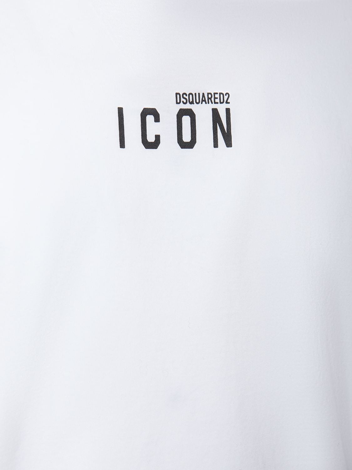Shop Dsquared2 Printed Logo Cotton T-shirt In White,black